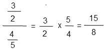 Exemple d'une division d'une fraction par une fraction.