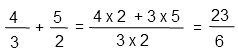 Exemple addition d'une fraction