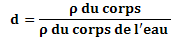 Densité d'un liquide et celle d'un solide