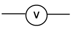 symbole d'un voltmètre