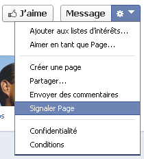 Signaler une page Facebook