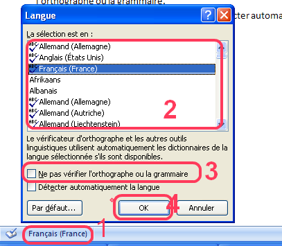 Word ne corrige plus les fautes. Word ne souligne pas les fautes.