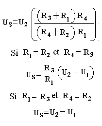 Les amplificateurs différentiels : les formules