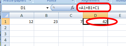 Les calculs -Cours d'Excel