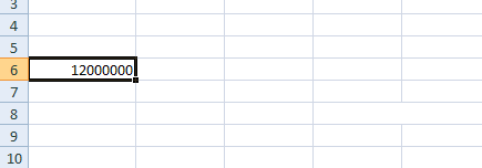 Format de la cellule Excel