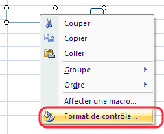 Format de contrôle, liste déroulante