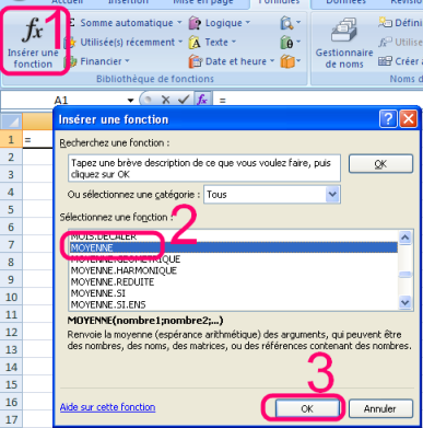 Moyenne Excel