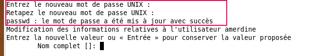 Ajouter un mot de passe du nouveau utilisateur Linux